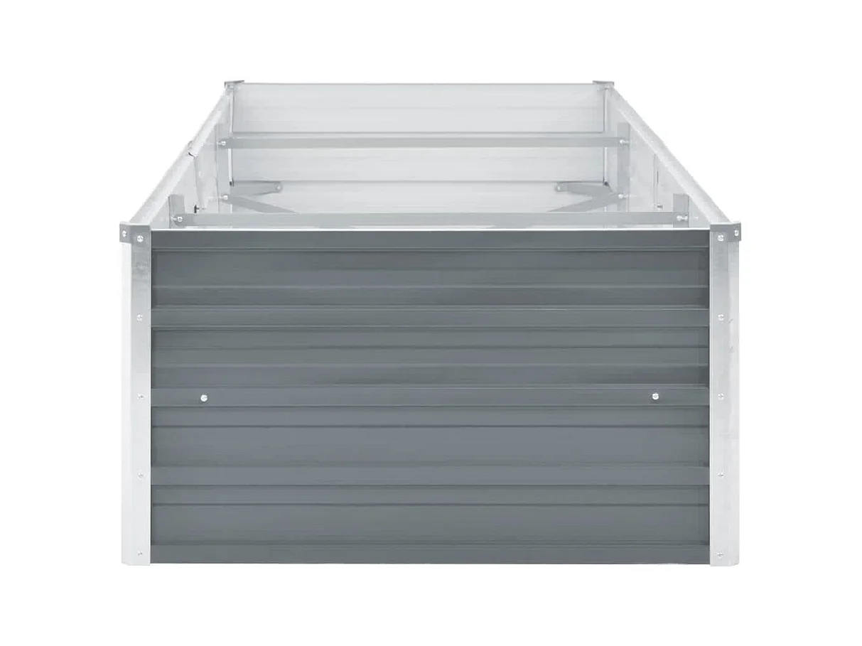 Lit surélevé de jardin Acier galvanisé 240x80x45 cm Gris
