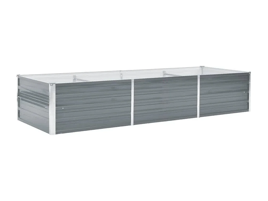 Lit surélevé de jardin Acier galvanisé 240x80x45 cm Gris
