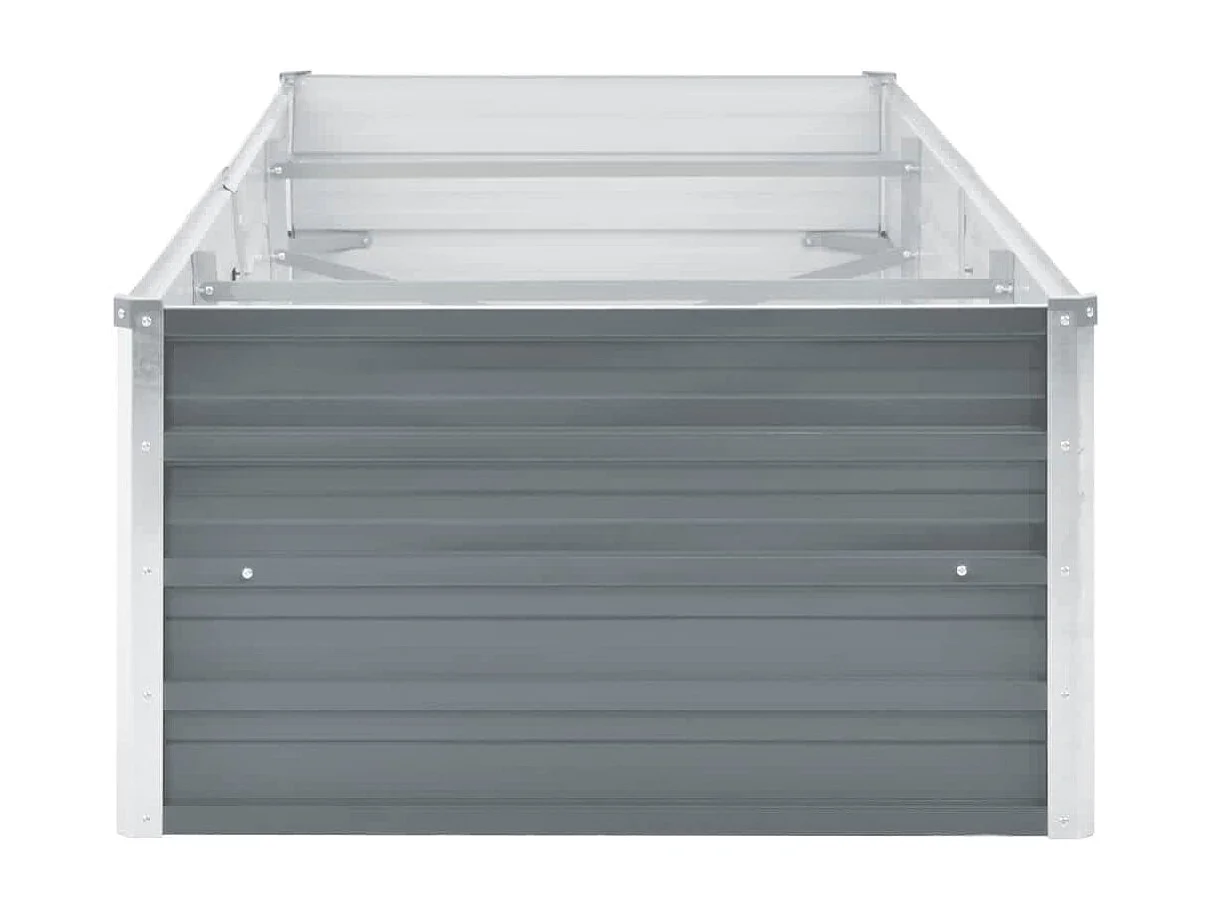 Lit surélevé de jardin Acier galvanisé 240x80x45 cm Gris