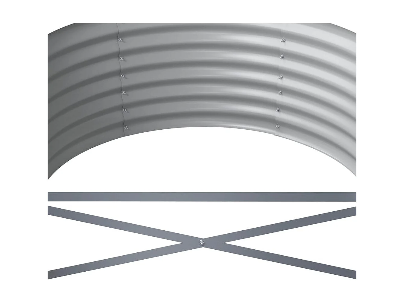 Lit surélevé de jardin Acier enduit de poudre 296x80x36 cm Vert