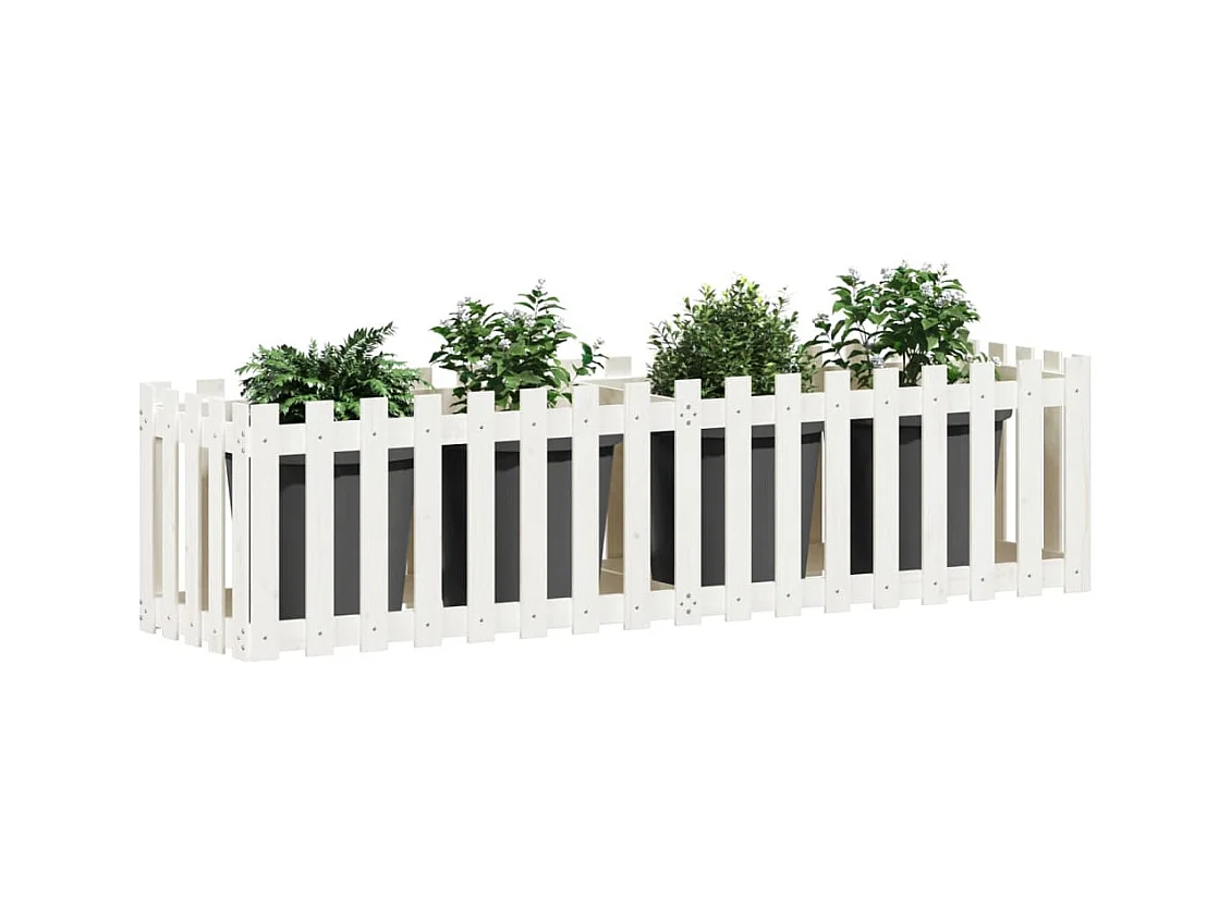 Lit surélevé de jardin design de clôture 200x50x50cm pin massif