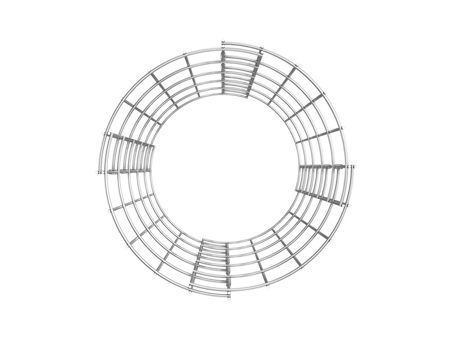 Ronde Gabion Verhoogde Bak 3 stuks Gegalvaniseerd Staal Ø30x50cm