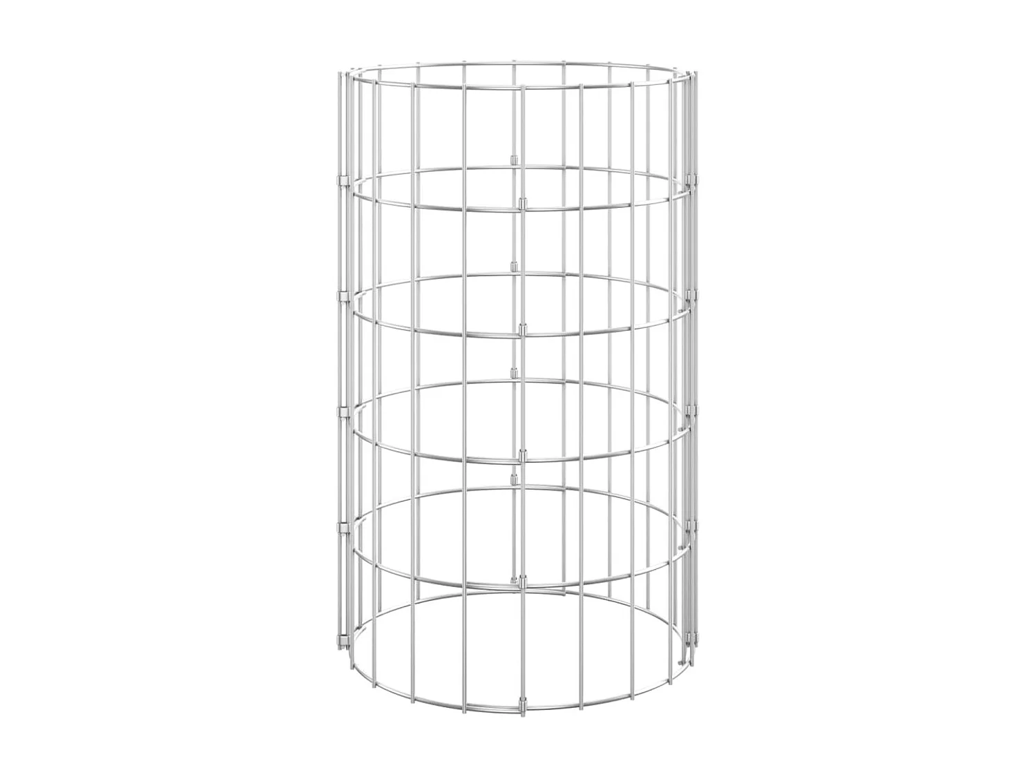 Lit surélevé à gabion circulaire 3 pcs Acier galvanisé Ø30x50cm