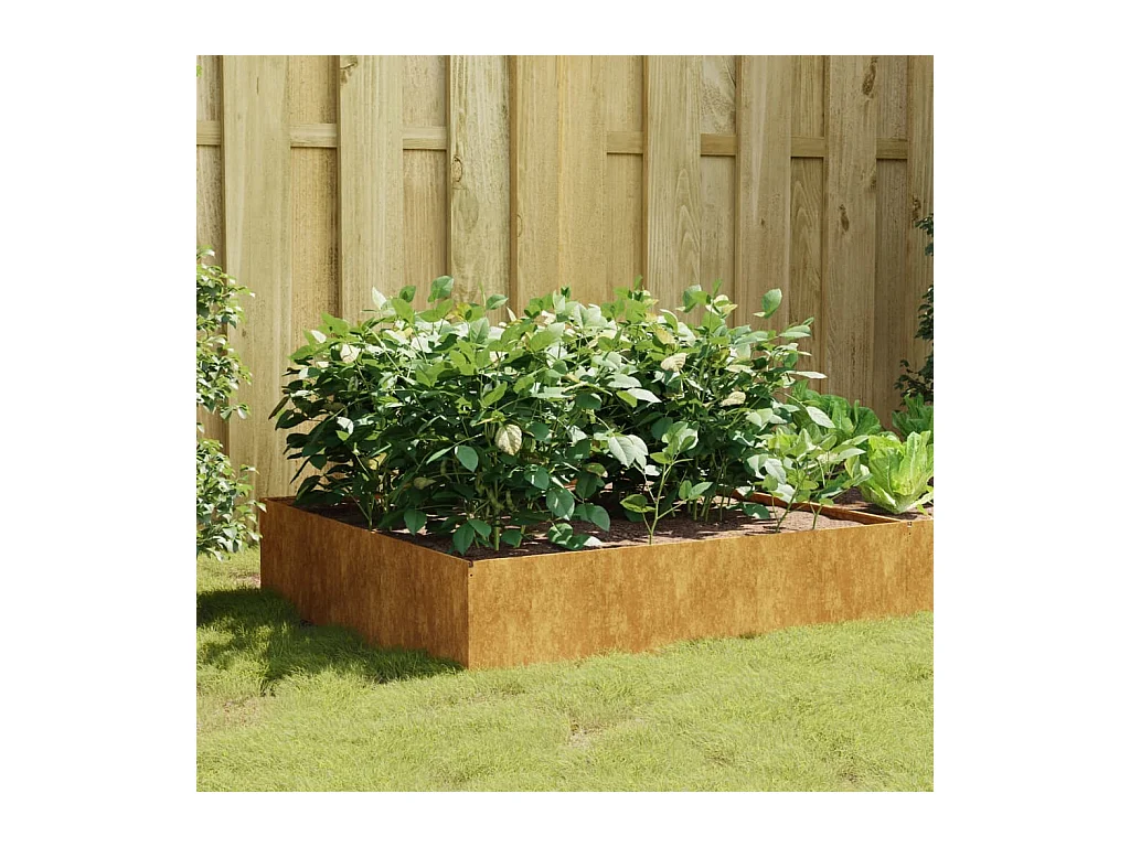 Lit surélevé de jardin 100x100x41 cm acier corten