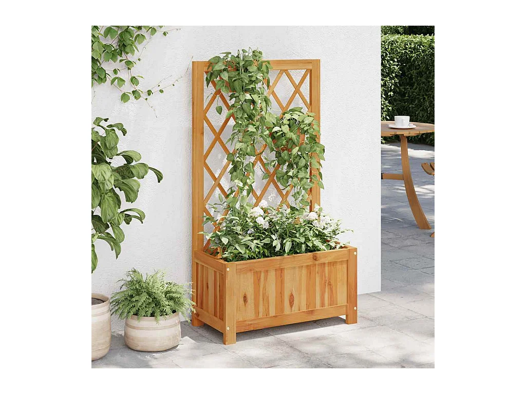 Hochbeet mit Spalier aus massivem Akazienholz