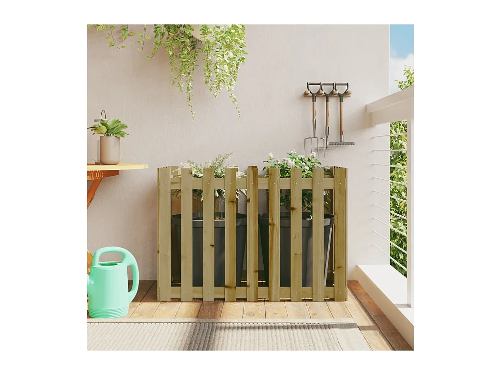 Lit surélevé de jardin design de clôture bois de pin imprégné