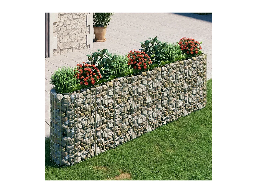 Gabion verhoogde bak Gegalvaniseerd ijzer 330x50x100 cm