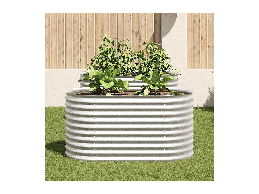 Verhoogd tuinbed 160x80x81 cm Gegalvaniseerd staal Zilver