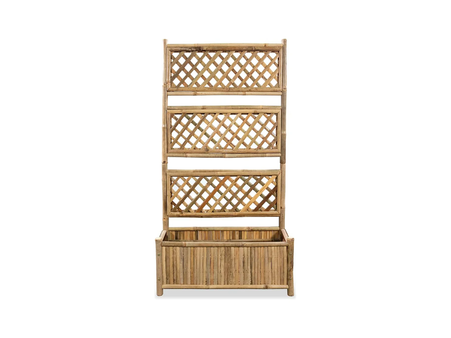 Letto da giardino rialzato con traliccio in bambù da 70 cm