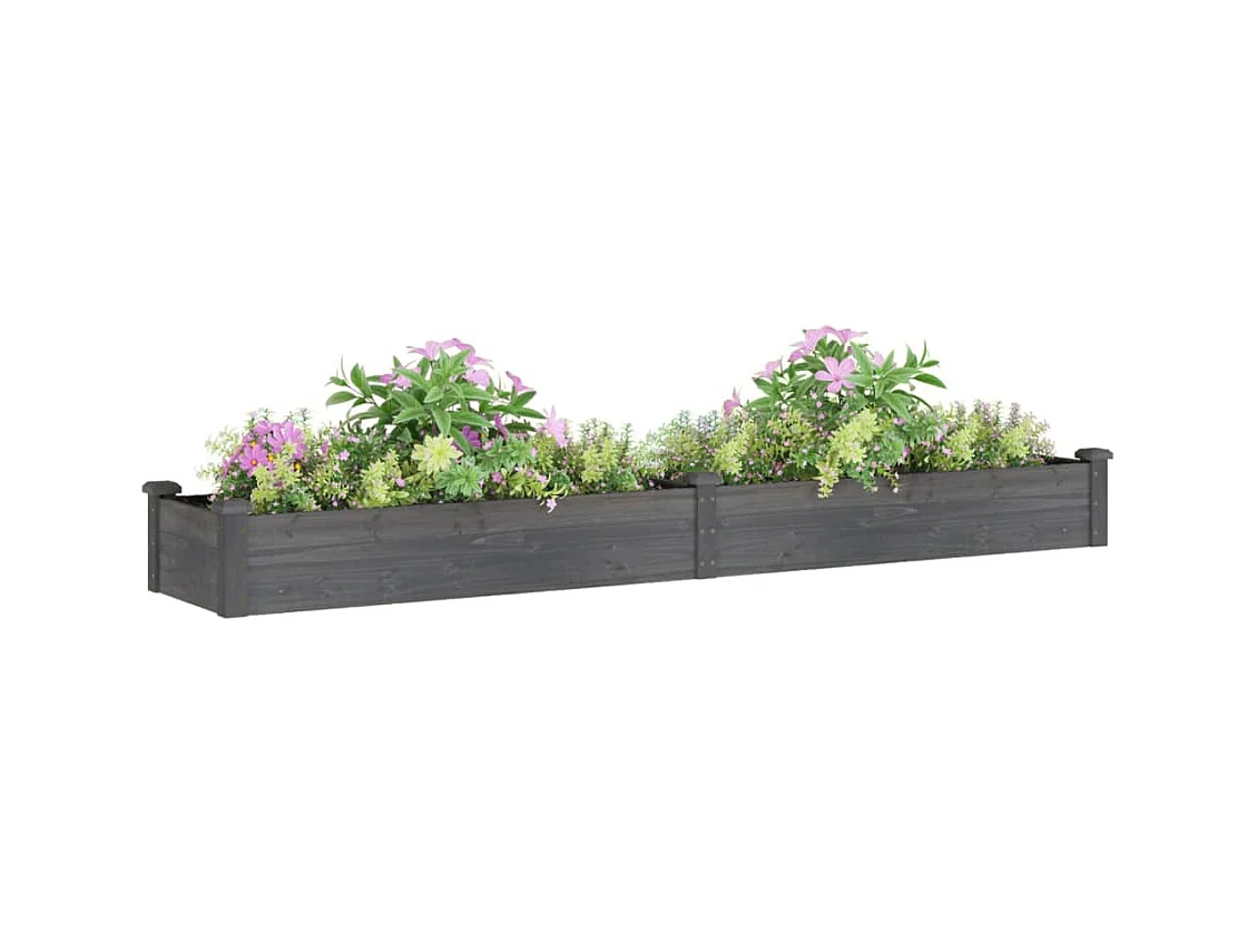 Lit surélevé de jardin doublure 240x45x25 cm bois massif sapin