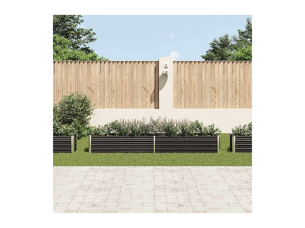 Lit surélevé de jardin Acier galvanisé 320x40x45 cm Anthracite