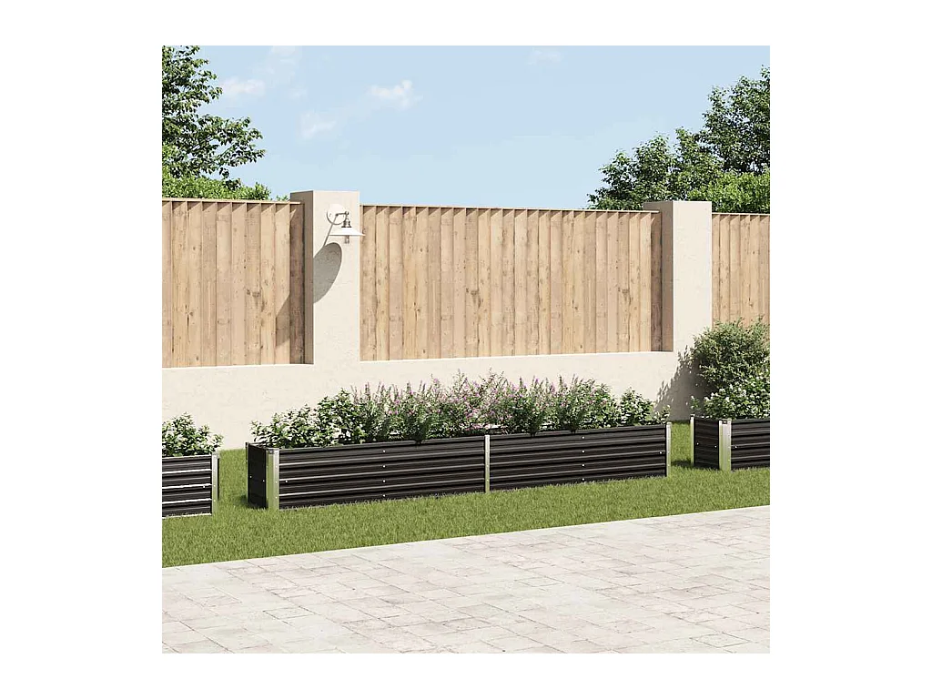 Letto da giardino rialzato in acciaio zincato 320x40x45 cm Antracite