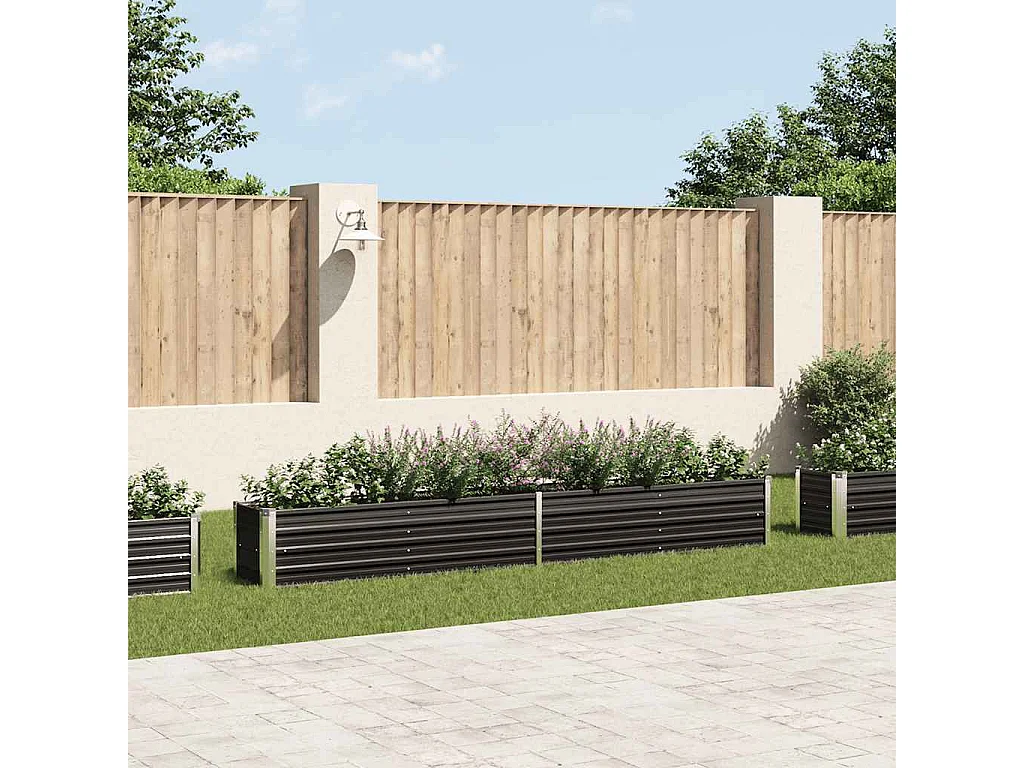 Letto da giardino rialzato in acciaio zincato 320x40x45 cm Antracite