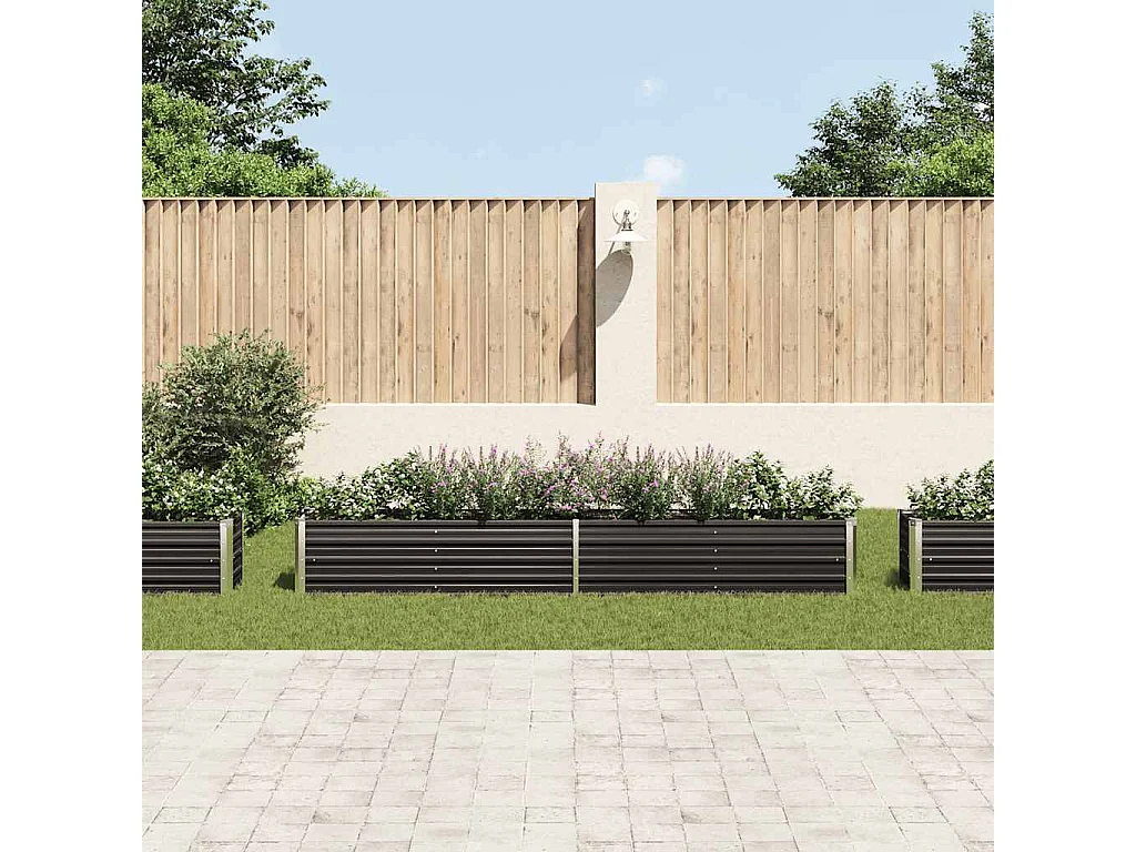 Letto da giardino rialzato in acciaio zincato 320x40x45 cm Antracite