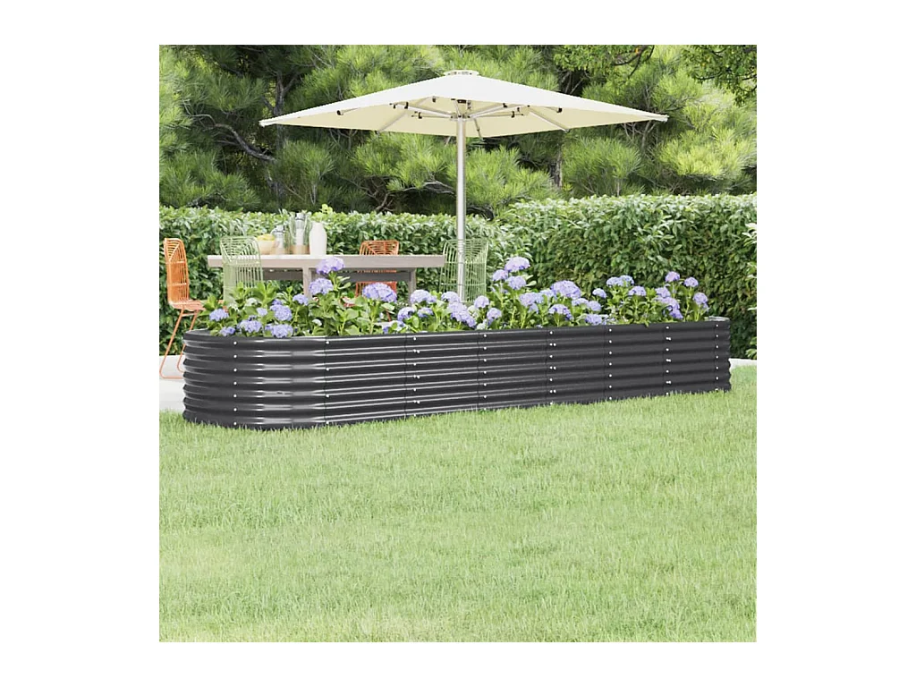 Lit surélevé de jardin Acier enduit de poudre Anthracite