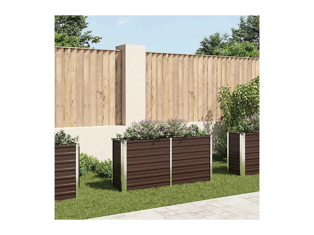 Lit surélevé de jardin Marron 160x40x77 cm Acier galvanisé