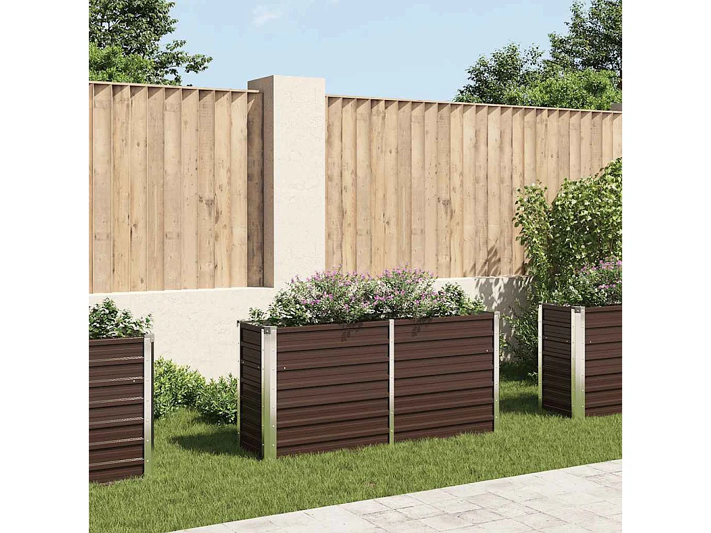 Lit surélevé de jardin Marron 160x40x77 cm Acier galvanisé