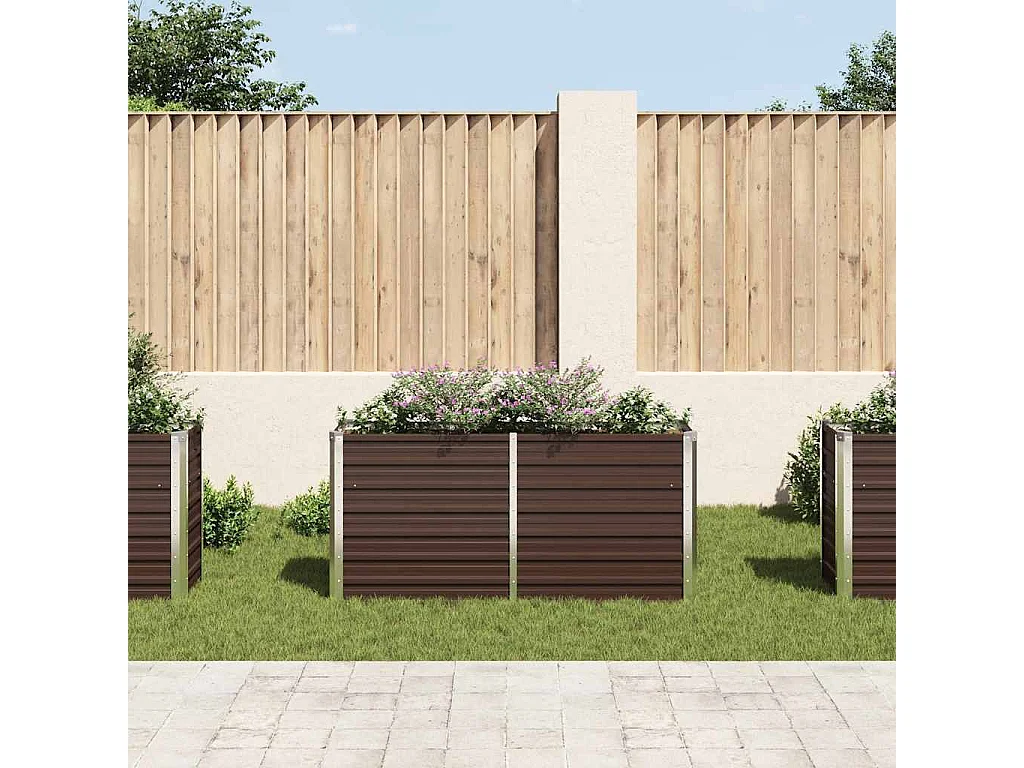 Lit surélevé de jardin Marron 160x40x77 cm Acier galvanisé