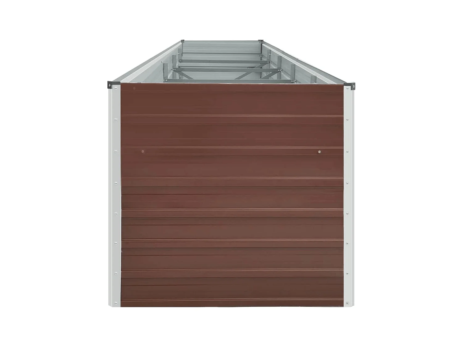 Lit surélevé de jardin Acier galvanisé 400x80x77 cm Marron