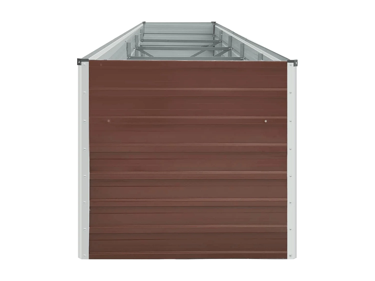 Lit surélevé de jardin Acier galvanisé 400x80x77 cm Marron