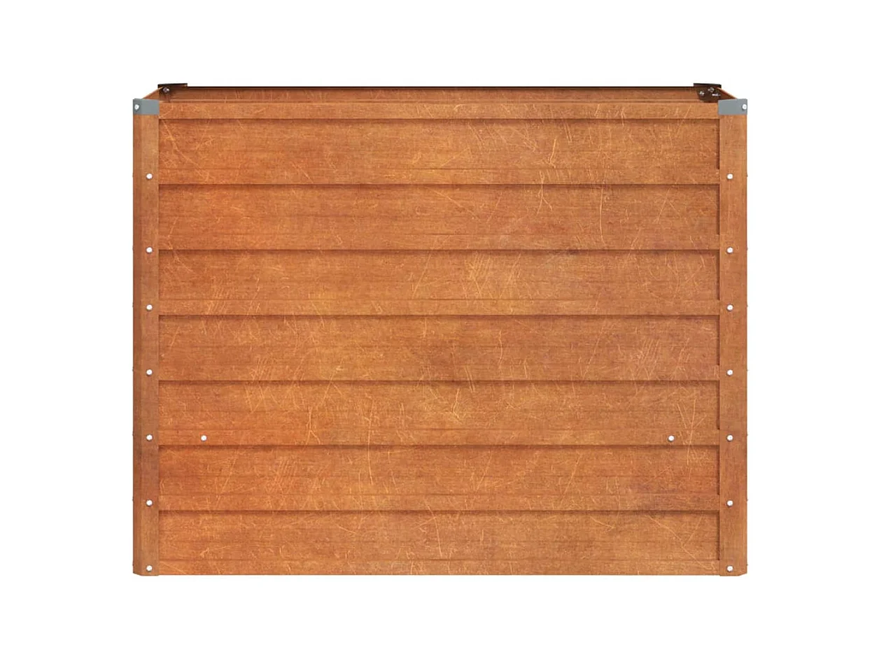 Lit surélevé de jardin rouillé 100x40x77 cm acier corten