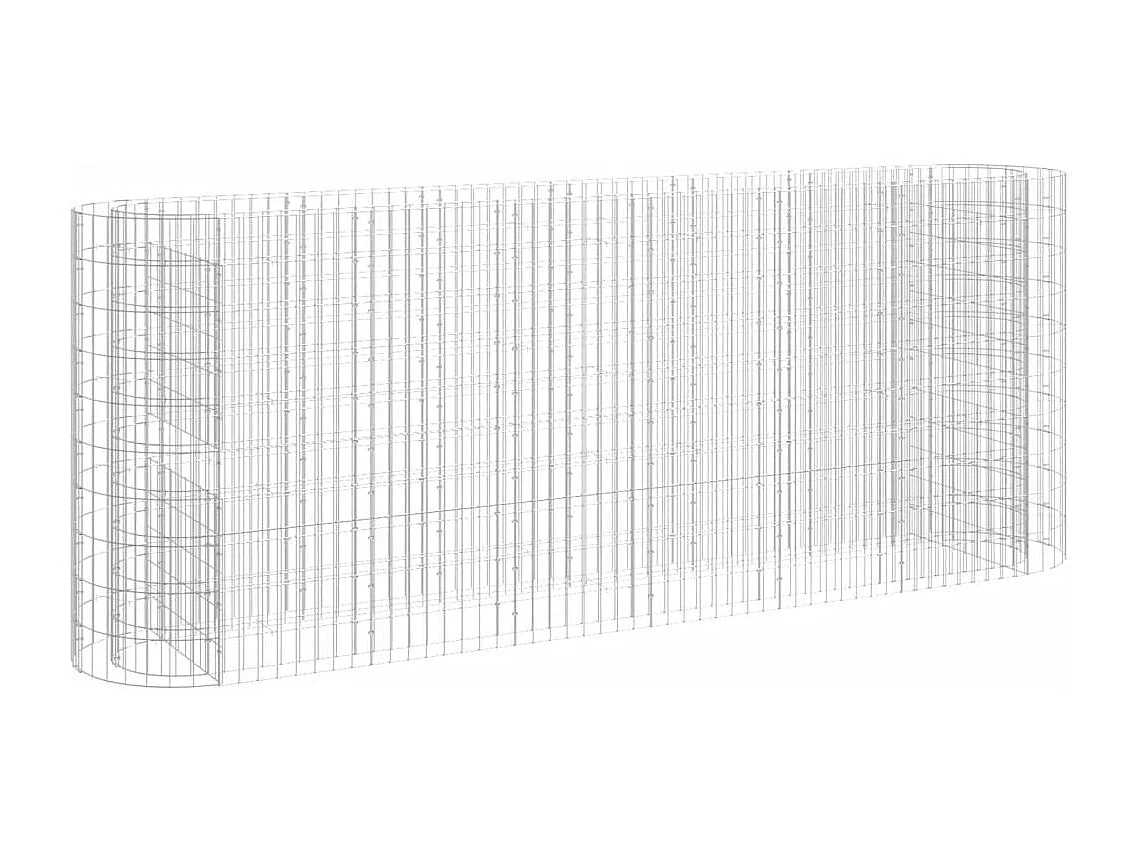 Lit surélevé à gabion Fer galvanisé 260x50x100 cm