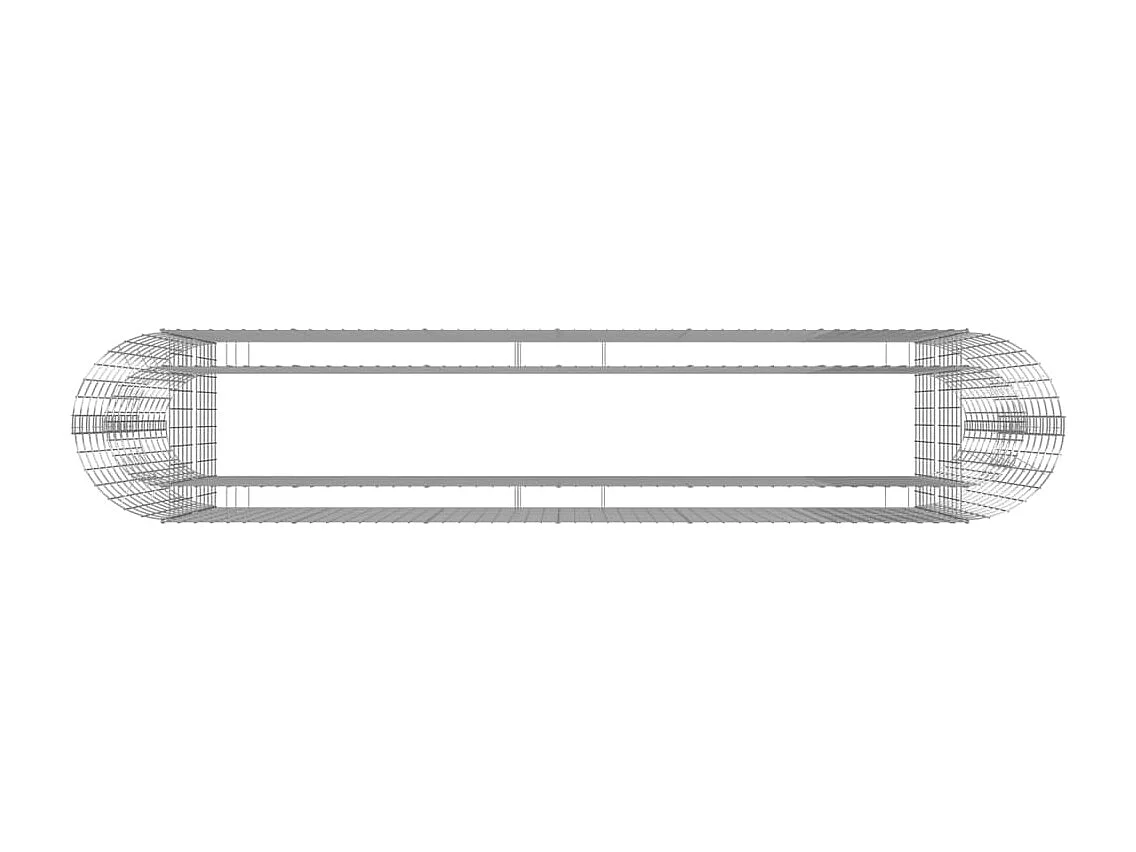 Lit surélevé à gabion Fer galvanisé 260x50x100 cm
