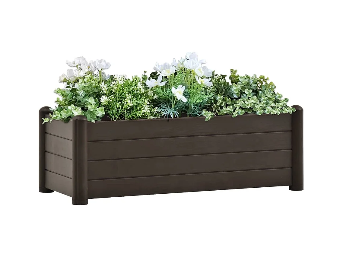 Lit surélevé de jardin PP Moka 100x43x35 cm