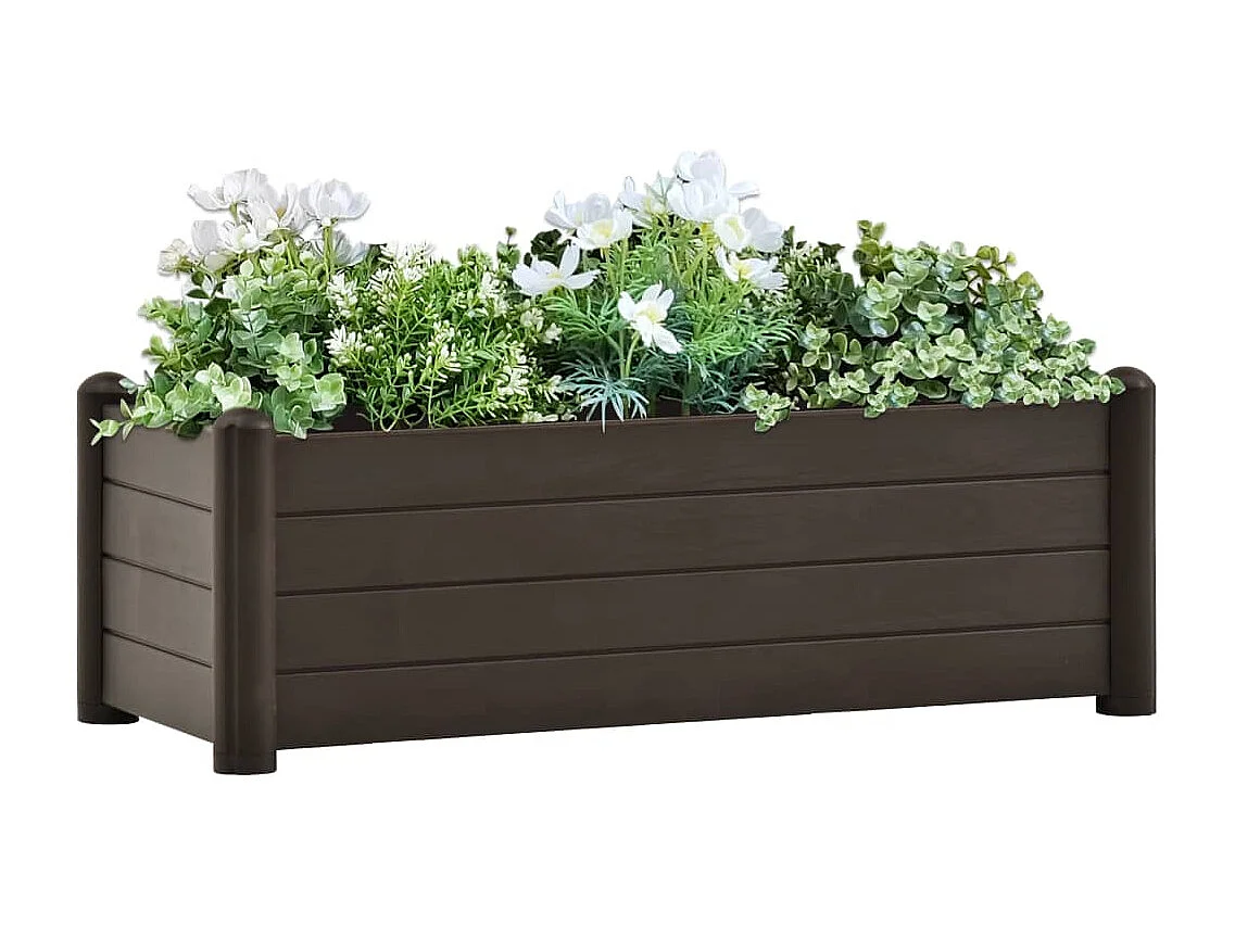 Lit surélevé de jardin PP Moka 100x43x35 cm