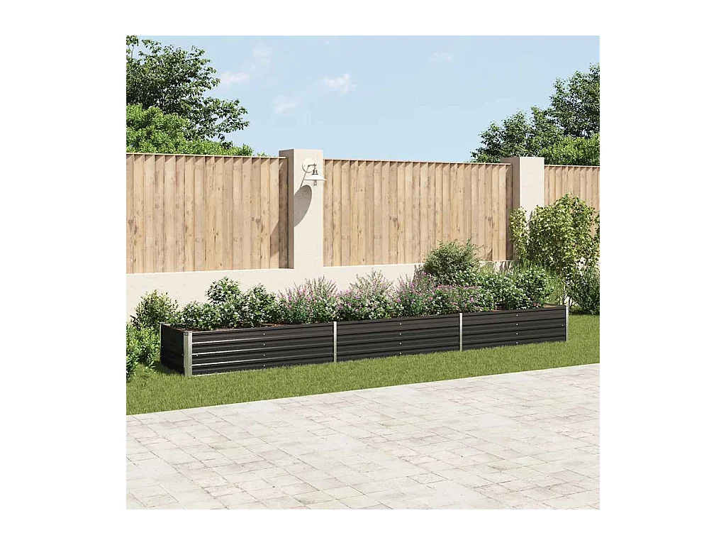 Lit surélevé de jardin Acier galvanisé 480x80x45 cm Anthracite