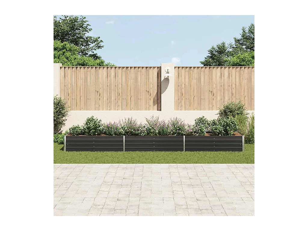 Lit surélevé de jardin Acier galvanisé 480x80x45 cm Anthracite