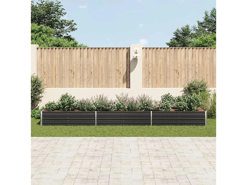 Letto da giardino rialzato in acciaio zincato 480x80x45 cm Antracite