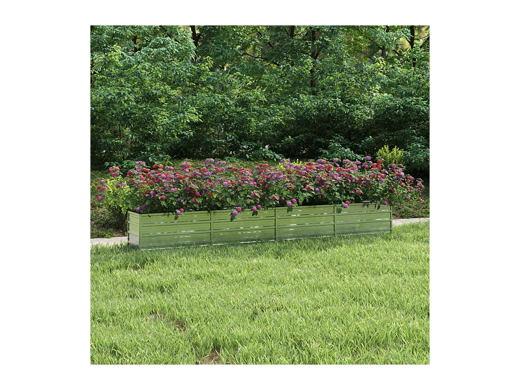 Verhoogd tuinbed 320x40x45 cm Gegalvaniseerd staal Zilver