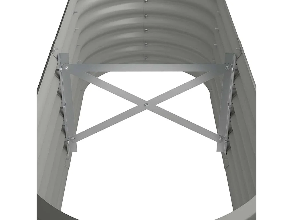 Letto da giardino rialzato in acciaio verniciato a polvere 114x40x36 cm grigio