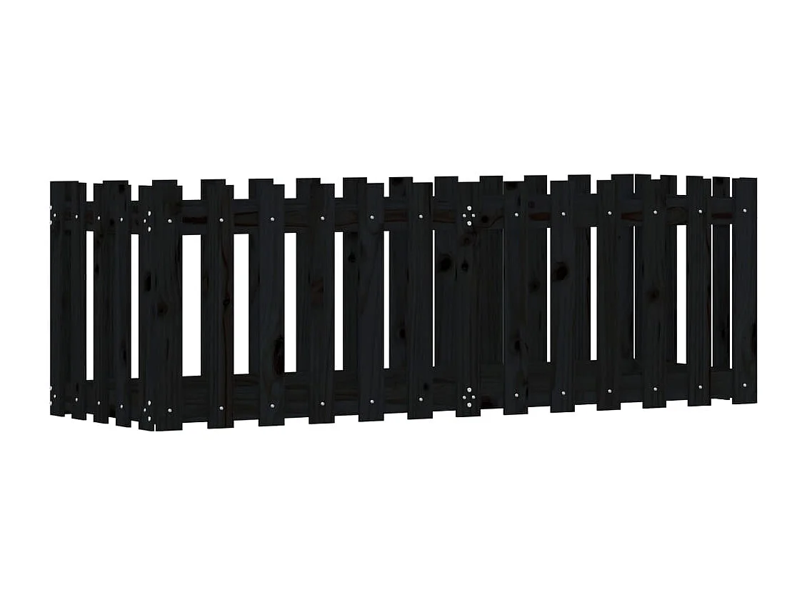 Lit surélevé de jardin design de clôture 150x50x50cm pin massif