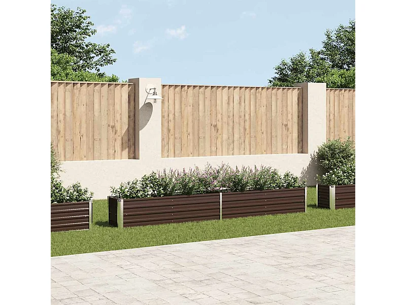 Lit surélevé de jardin Acier galvanisé 320x40x45 cm Marron