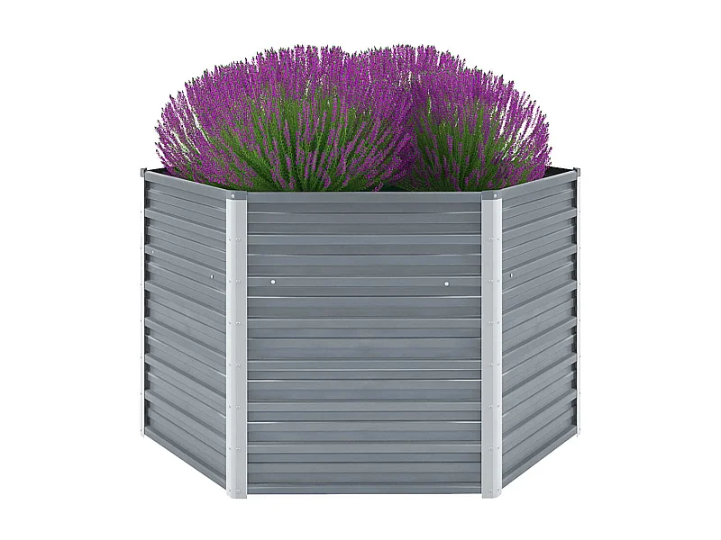 Verhoogd tuinbed Gegalvaniseerd staal 129x129x77 cm Grijs