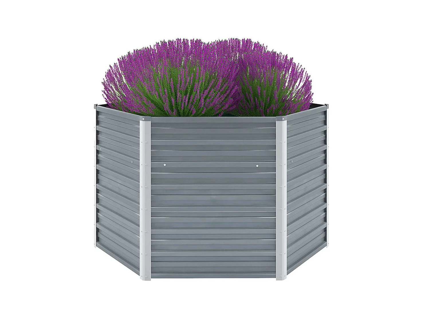 Letto da giardino rialzato in acciaio zincato 129x129x77 cm Grigio