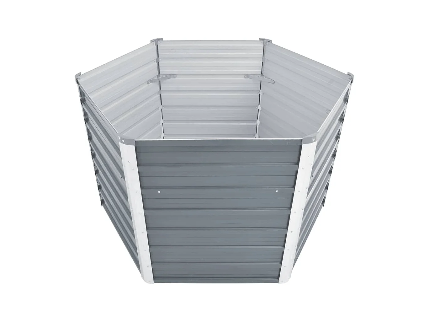 Letto da giardino rialzato in acciaio zincato 129x129x77 cm Grigio