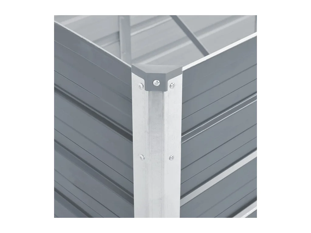 Letto da giardino rialzato in acciaio zincato 129x129x77 cm Grigio