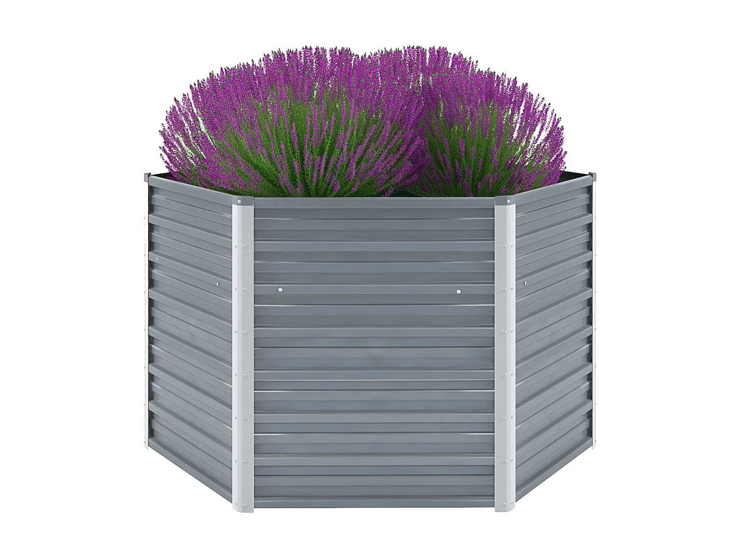 Letto da giardino rialzato in acciaio zincato 129x129x77 cm Grigio