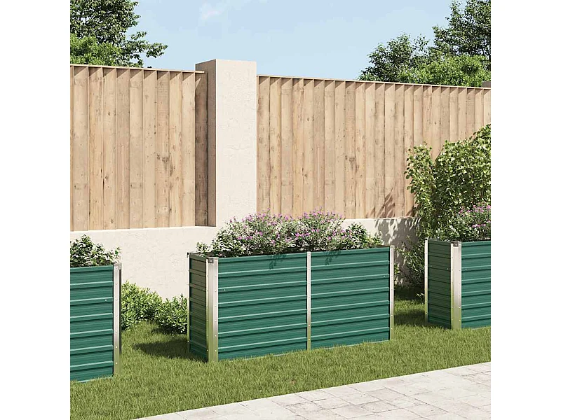 Verhoogd tuinbed Gegalvaniseerd staal 160x40x77 cm Groen