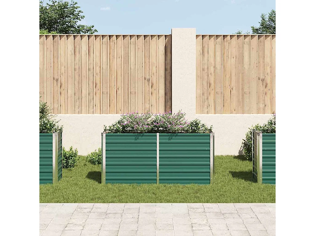 Verhoogd tuinbed Gegalvaniseerd staal 160x40x77 cm Groen