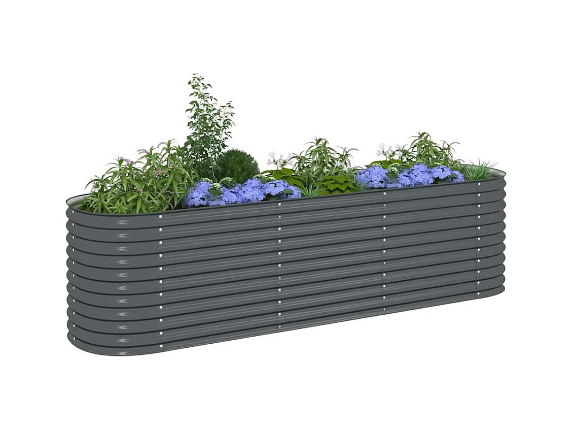 Verhoogd tuinbed 320x80x81 cm Gegalvaniseerd staal Grijs