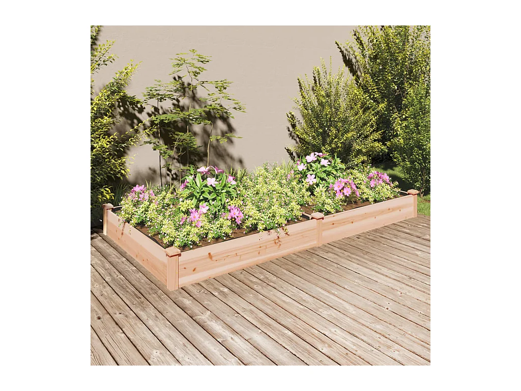 Lit surélevé de jardin doublure 240x120x25 cm bois massif sapin