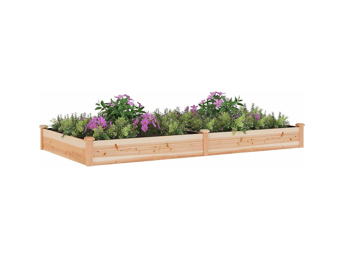 Lit surélevé de jardin doublure 240x120x25 cm bois massif sapin