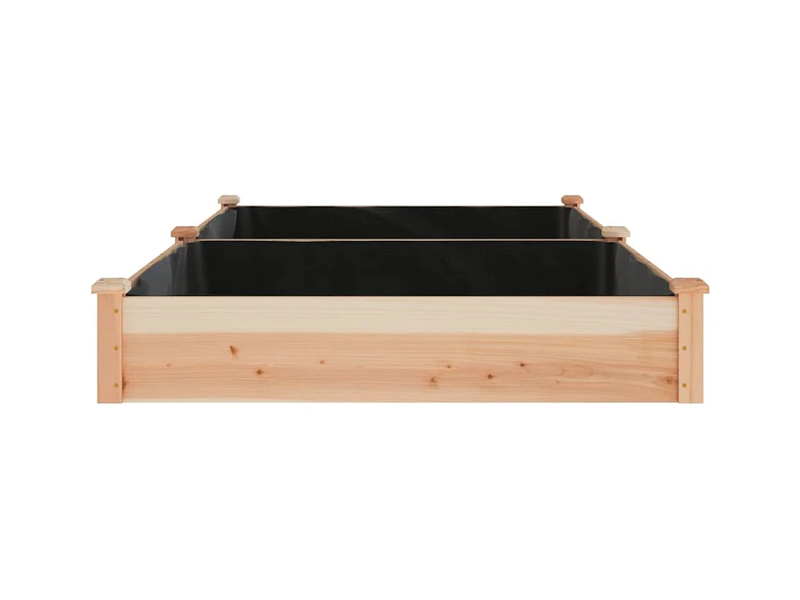 Lit surélevé de jardin doublure 240x120x25 cm bois massif sapin