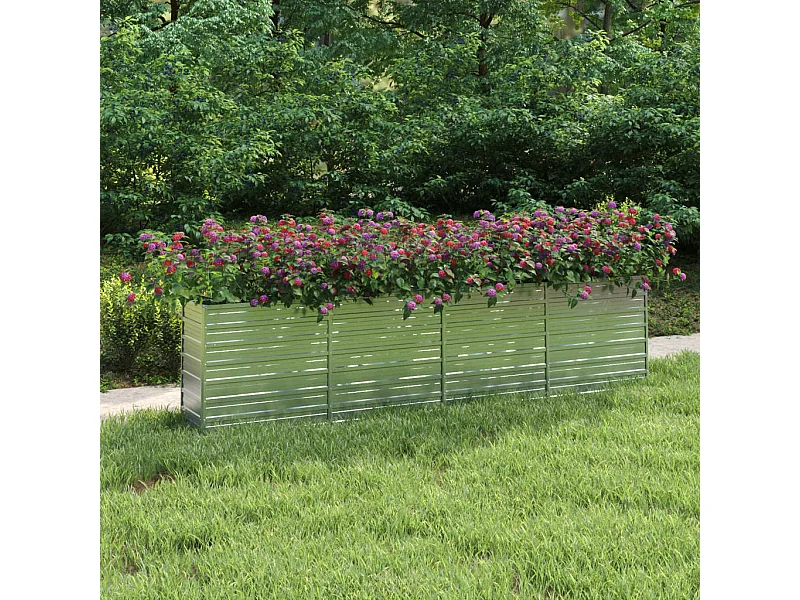 Verhoogd tuinbed 320x40x77 cm Gegalvaniseerd staal Zilver