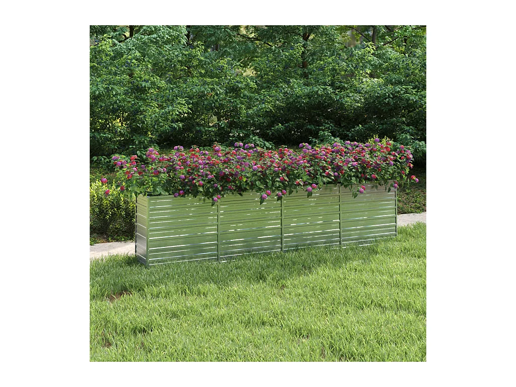 Lit surélevé de jardin 320x40x77 cm Acier galvanisé Argenté