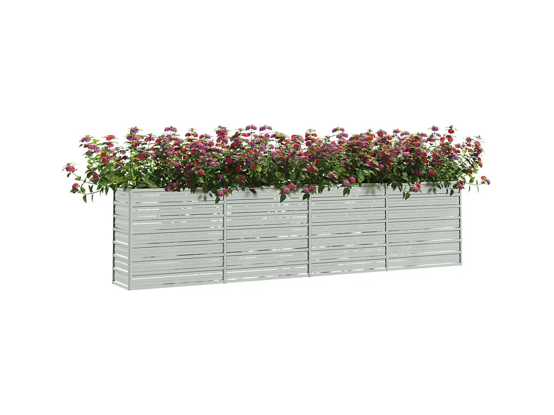 Lit surélevé de jardin 320x40x77 cm Acier galvanisé Argenté